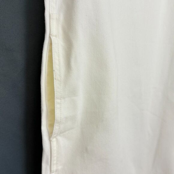 MADEWELL Denim Popover Dress L Pure White Pocket Mini Short Sleeve NWT B28 - Picture 5 of 6